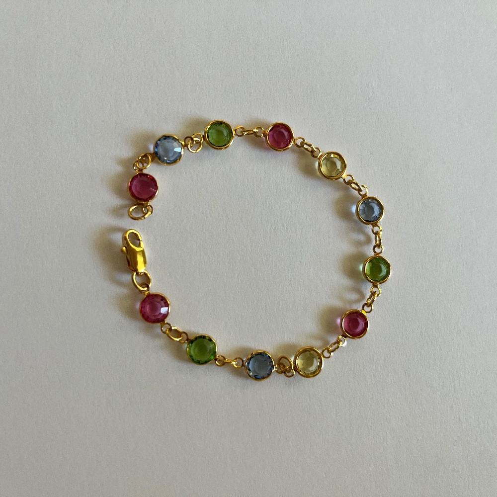 Gold tone Multi-Gem Bracelet